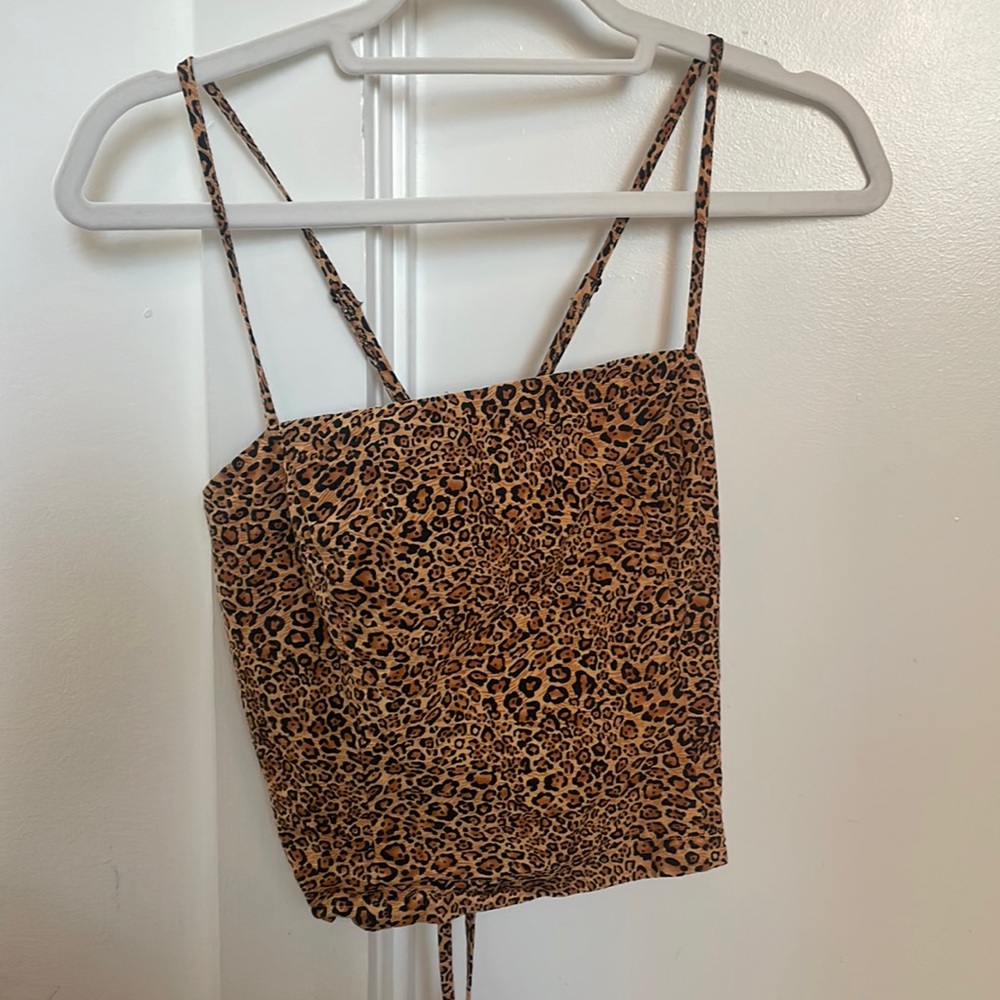 Leopard Lace Up Tie Back